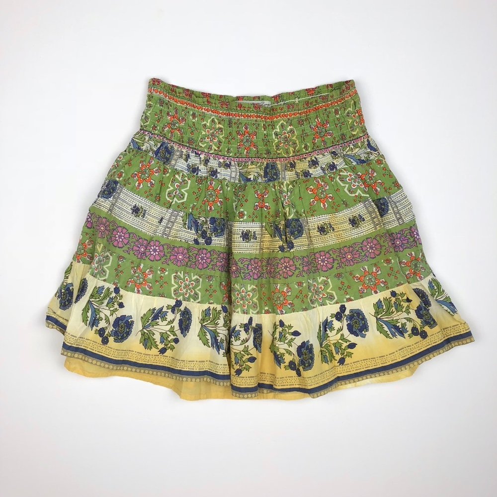American Rag Smocked Waist Floral Boho Skirt